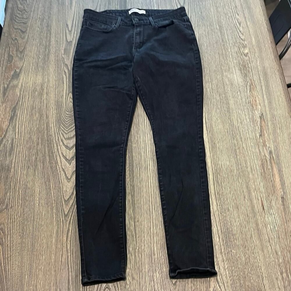 Signature by Levi Strauss & Co. Mid-Rise Skinny Jeans Denim Black Sz 12L-31x32